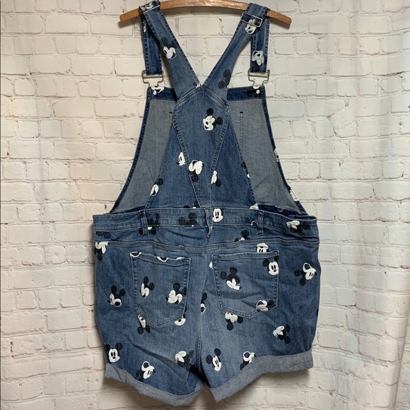 Disney Mickey Mouse Jean Shortalls Short Overalls Size 26 - Picture 5 of 5